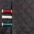 Quilted faux leather MIX 3x3 cm Black-Red color 1.45 m x 0.8 m