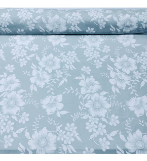Cotton fabric 100% cotton, 125 g/m², width 160 cm, rikardo on gray-green