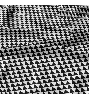 Cotton fabric 100% cotton, 125 g/m², width 160 cm, black triangles