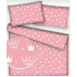 Children's cotton fabric Crowns White on Pink
