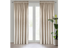 Decorative velvet curtain with pleating tape SV. BEIGE 140x270 cm Decorative velvet curtain with pleating tape SV. BEIGE 140x270 cm
