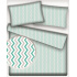 Decorative children's cotton fabrics, by the meter. Zigzag Mint and Gray