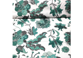 Cotton fabric Poviev White-Green