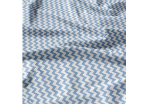 Decorative children's cotton fabrics, by the meter. Zigzag Blue