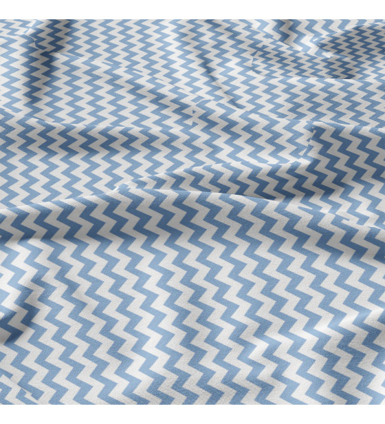 Decorative children's cotton fabrics, by the meter. Zigzag Blue