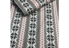 Christmas cotton fabric, by the meter, width 160 cm, Christmas pattern on Brown