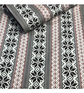 Christmas cotton fabric, by the meter, width 160 cm, Christmas pattern on Brown