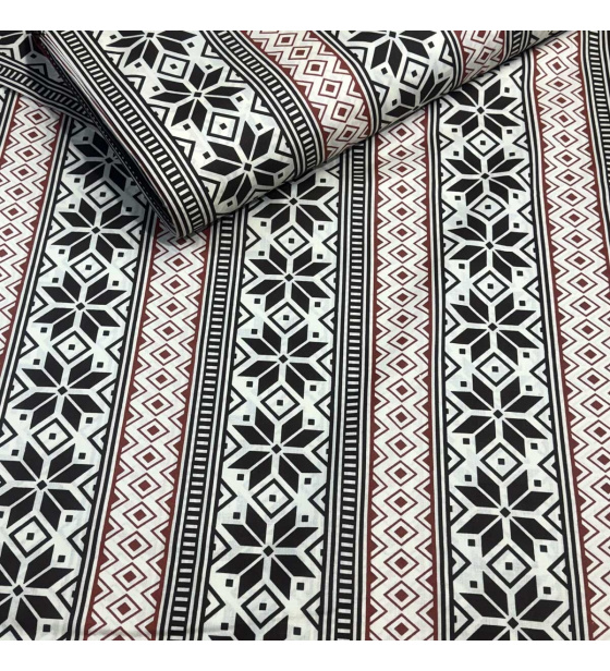 Christmas cotton fabric, by the meter, width 160 cm, Christmas pattern on Brown