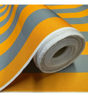 Outdoor fabric Pergola (Oxford), 200 g/m², width 160 cm, gray-yellow stripes 5 cm