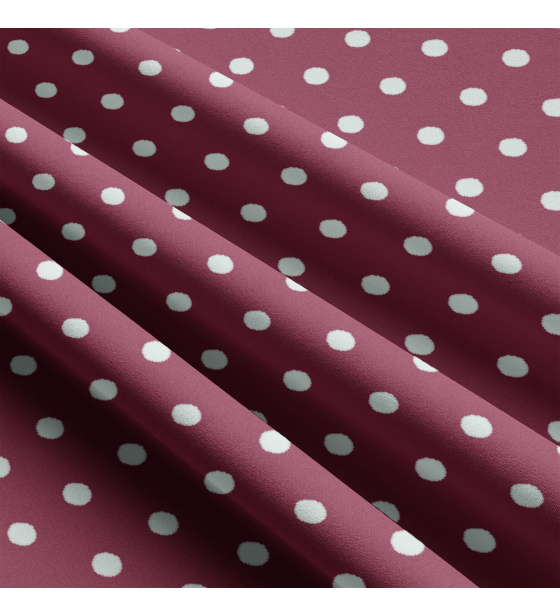 Children's cotton fabrics, by the meter. Dot 22 mm, white on Amaranth