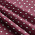 Children's cotton fabrics, by the meter. Dot 22 mm, white on Amaranth