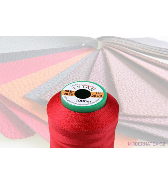 Upholstery sewing thread TYTAN 60E 1000 m red color 02522