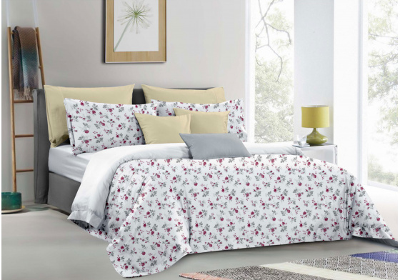 Flannel duvet cover with zipper, color White, 140x200 cm