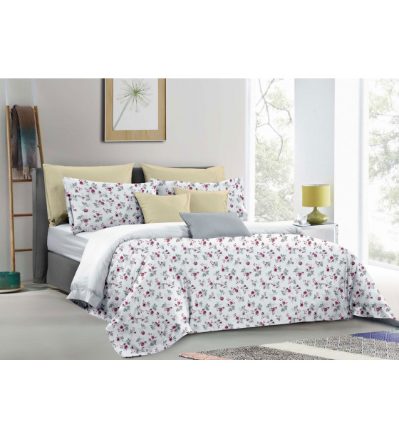 Flannel duvet cover with zipper, color White, 140x200 cm