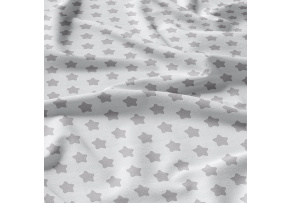 Children's Cotton Fabric Gingerbread Grey on White