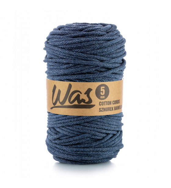 Cotton cord 5mm, 100m, denim 300