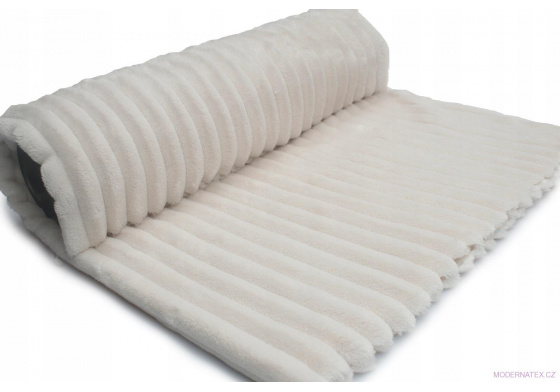 Minky látka PROUZKY barva ECRU