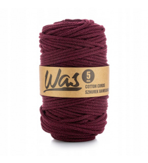 Cotton cord 5mm, 100m, color burgundy 180