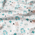 Cotton fabrics, by the meter. Turquoise Animals on White