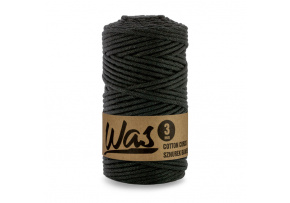 Cotton cord 3mm, 100m, BLACK
