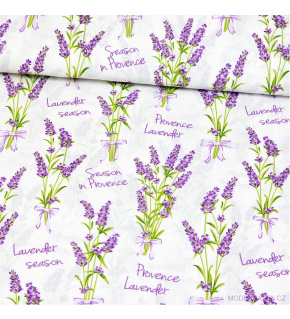 Cotton fabric 100% cotton, 125 g/m², width 160 cm, lavender flowers