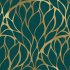 Velvet upholstery fabrics with print. Golden Curves on Dark.Turquoise