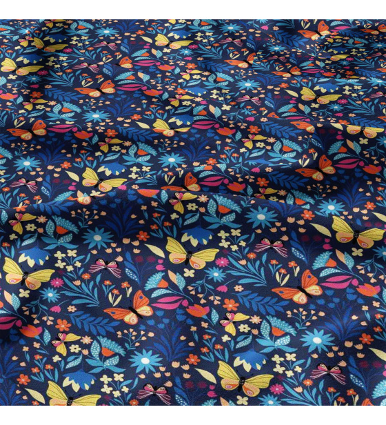 Bavlněná látka, metráž. Motýlci na Granátovém