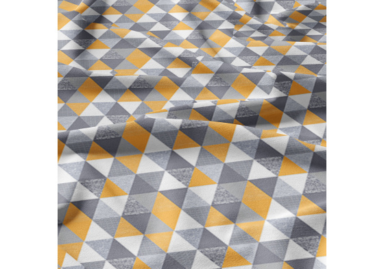 Cotton Fabric Triangles 9 cm, Yellow and Brown