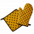Kitchen Oven Mitt and Pot Holder, Yellow Polka Dot