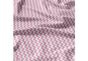 Decorative children's cotton fabrics, by the meter. Zigzag Pink