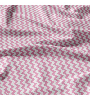 Decorative children's cotton fabrics, by the meter. Zigzag Pink