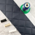 Ultrasonically quilted eco-leather, dark blue color, by the meter