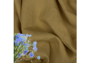 Natural linen fabric Julia, Mustard, 154 gr/m2