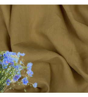 Natural linen fabric Julia, Mustard, 154 gr/m2