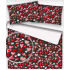 Decorative cotton fabric, by the meter, Pink Valentines on Black