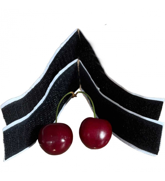 Black hook and loop tape with adhesive 2x20 cm, width 50 mm