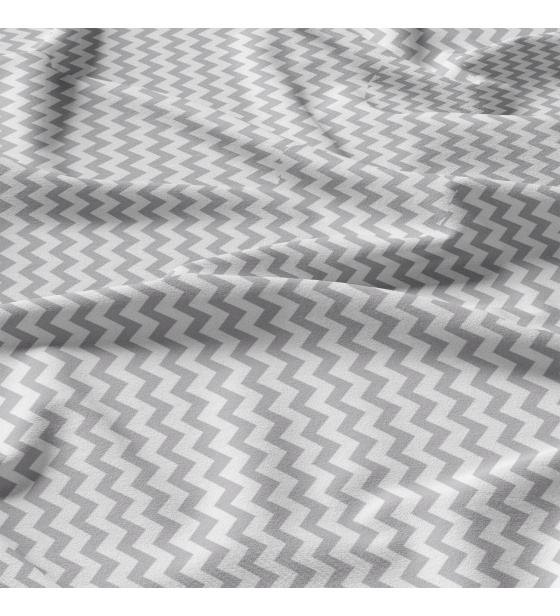 Decorative children's cotton fabrics, by the meter. Zigzag Grey