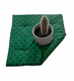 Seat cushion 40x40x2cm Black Dot on Green