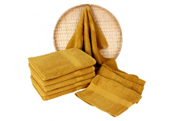 Terry towel 70x130 cm, mustard color