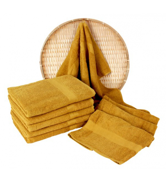 Terry towel 70x130 cm, mustard color