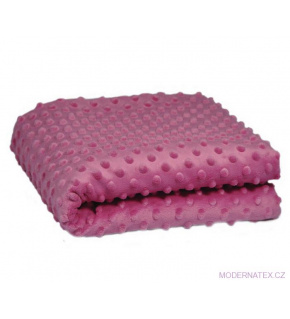 Minky dot fabric, 380 g/m², width 160 cm, by the meter, light fuchsia