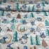 Christmas cotton fabric, by the meter, width 160 cm, Christmas pattern on Grey
