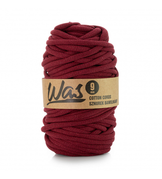 Bavlněná šňůra 9mm, 50m, bordo 170