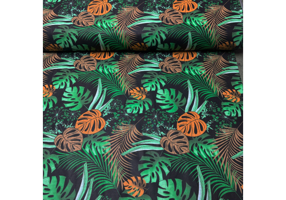 Cotton fabric Palma on Black