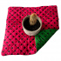 Seat Cushion 40x40x2cm Dot Black on Red and Green