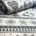 Christmas cotton fabric, by the meter, width 160 cm, Scandinavian motif Grey on White