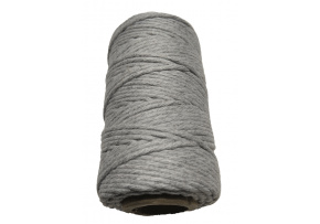 Light-colored braided cotton cord. gray 40 m