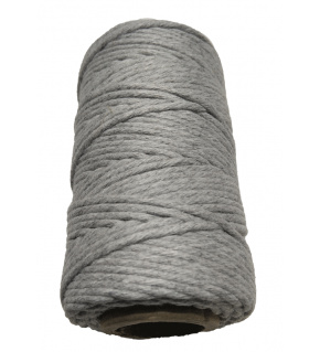 Light-colored braided cotton cord. gray 40 m