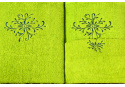 Set of 3 Terry Towels, Color Green