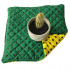 Seat Cushion 40x40x2cm Dot Black on Green and Yellow